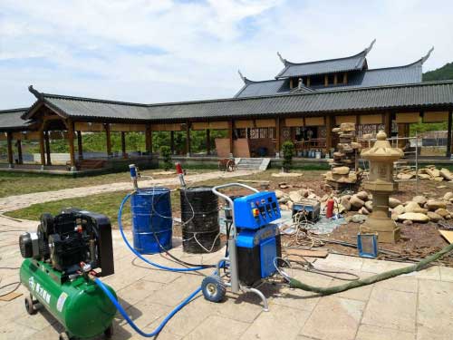 影视基地假山道具施工